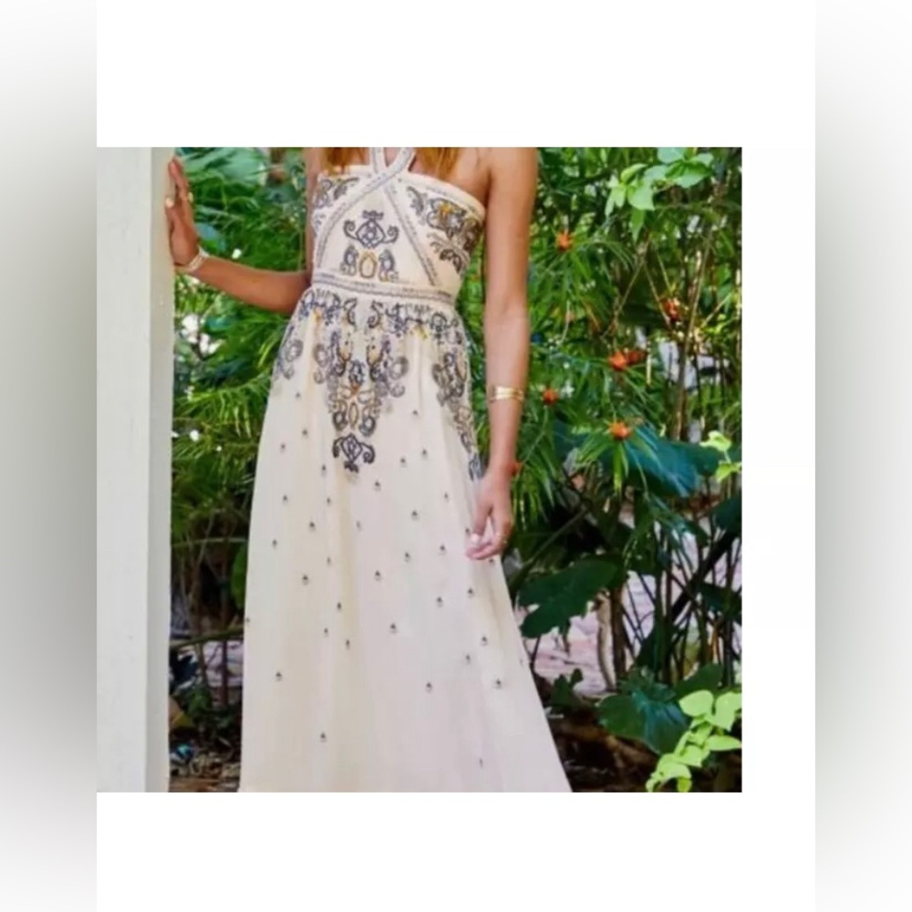 Altar'd State Cream and Gray Maxi Dress - Picture 2 of 4